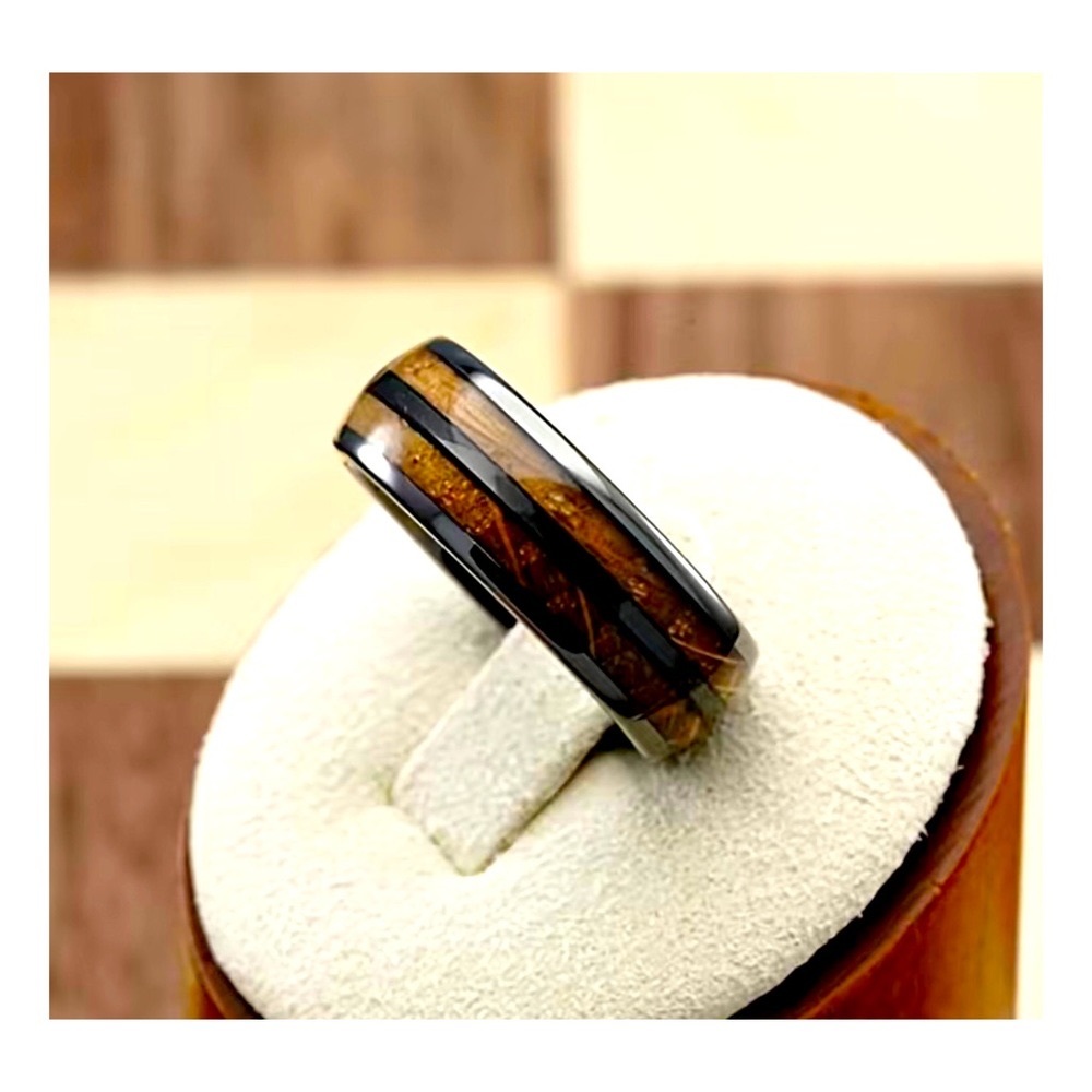 WOOD GRAIN STAINLESS STEEL RING